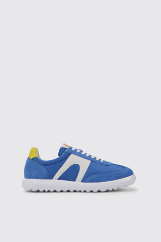 Side view of Pelotas XLite Blue and white sneakers for men