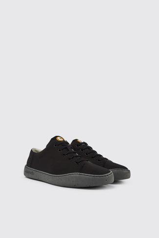 Front view of Peu Touring Black sneaker for men