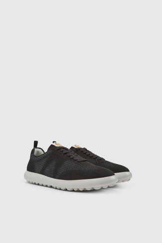 Front view of Pelotas XLite Black and grey recycled PET sneakers for men