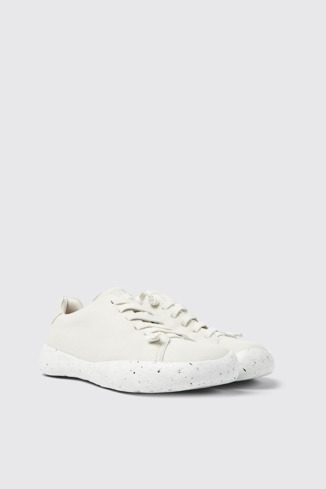 Front view of Peu Stadium White leather sneakers for men