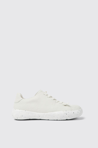 Side view of Peu Stadium White leather sneakers for men
