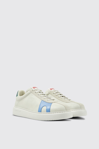Twins Sneakers blancos de piel sin teñir y ante para hombre