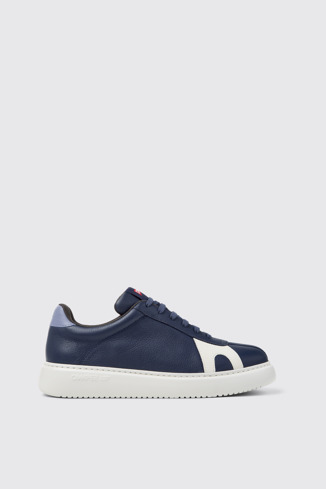 Side view of Twins Multicolor Leather Sneakers for Men.