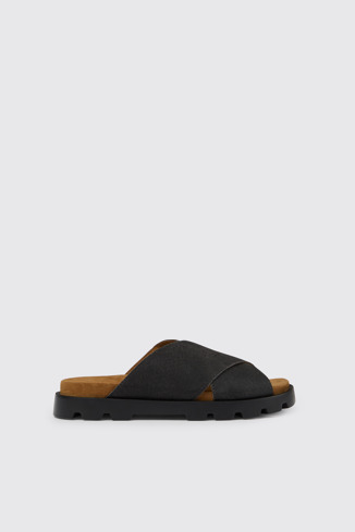 Side view of Brutus Sandal Black men's sandals