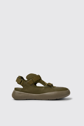 Side view of Peu Stadium Green semi-open sneakers for men