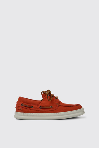 Side view of Runner Red recycled cotton shoes for men