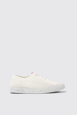 Side view of Peu Touring White recycled PET sneakers for men