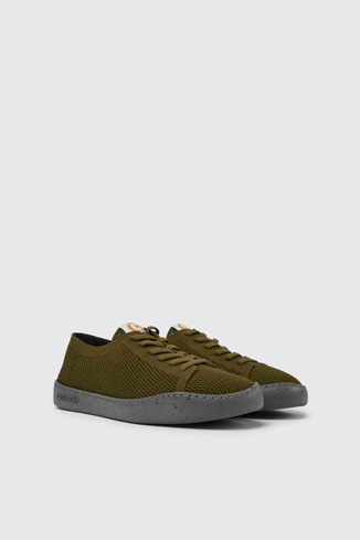 Front view of Peu Touring Green recycled PET sneakers for men