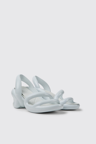 Front view of Kobarah White unisex sandals