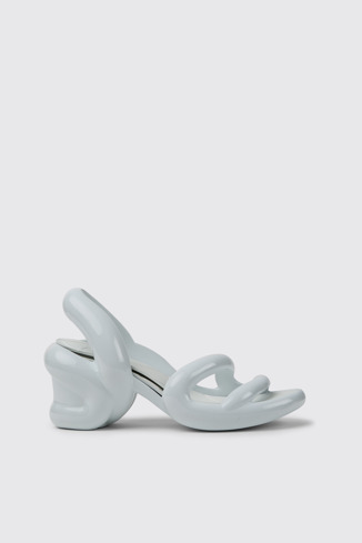 Side view of Kobarah White unisex sandals