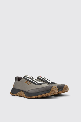 Front view of Drift Trail Gray Textile and Nubuck Shoes for Men.