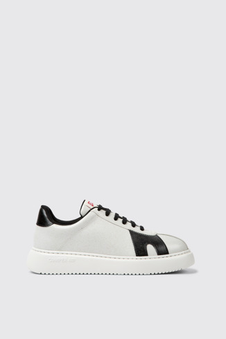 Side view of Runner K21 MIRUM® White and black sneakers for men