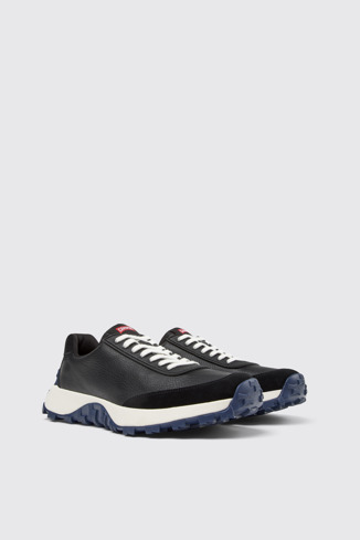 Drift Trail Sneakers negras de piel y nobuk para hombre.