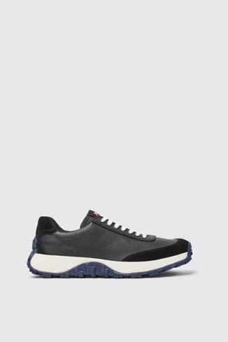 Drift Trail Sneakers negras de piel y nobuk para hombre.