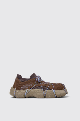 Side view of ROKU Brown/Blue Sneaker for Men