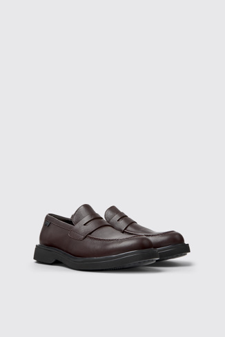 Front view of Norman Brown Leather Shoes for Men.