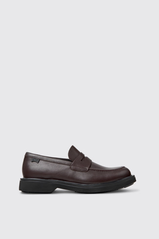 Side view of Norman Brown Leather Shoes for Men.