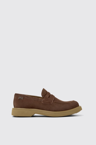 Norman Chaussures en cuir velours marron pour homme.