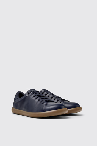 Pelotas Soller Baskets en cuir bleu pour homme.