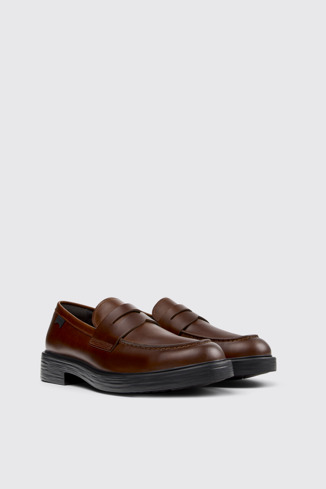 Front view of Dean Brown Leather Moccasins for Men.