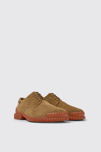 Front view of Pix Brown Suede Shoes for Men.