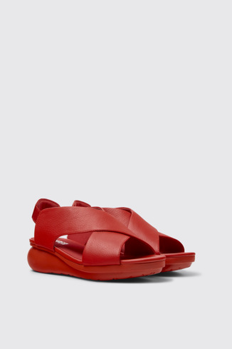 Balloon Sandales en cuir rouge pour femme