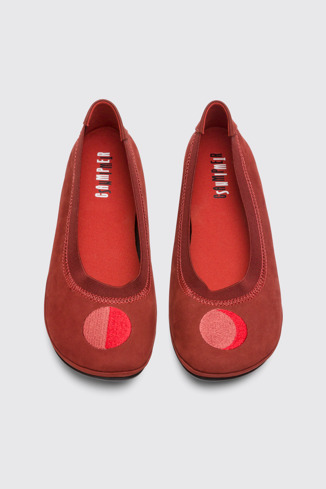 Overhead view of Twins Red-brown TWINS ballerina shoe for women