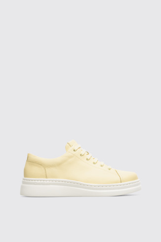 Side view of Runner Up Yellow sneaker for women
