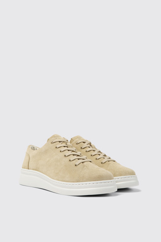 Front view of Runner Up Beige Nubuck Women's Sneakers.