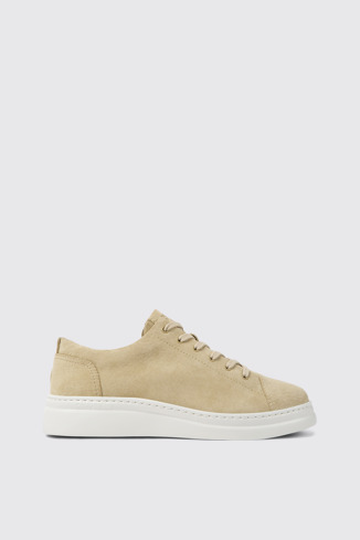 Side view of Runner Up Beige Nubuck Women's Sneakers.