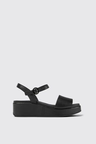 Side view of Misia Black women's sandal