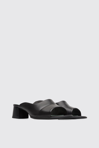 Front view of Katie Black Sandals for Women