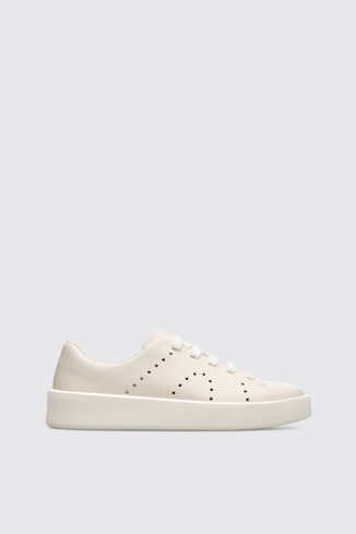 Side view of Courb Cream women's sneaker