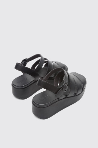 Back view of Misia Black Sandals for Women