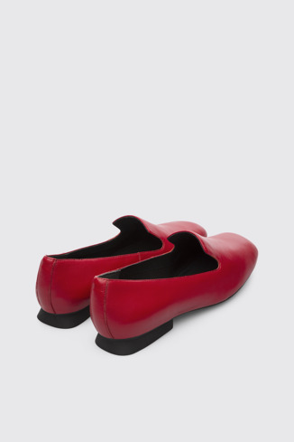 Back view of Casi Myra Red Flat Shoes for Women