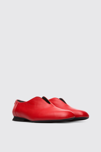 Front view of Twins Red Flat Shoes for Women