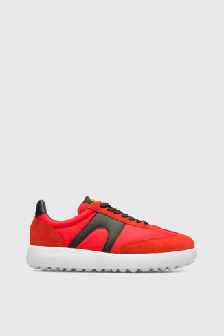 Side view of Camper x SailGP Red sneaker for women