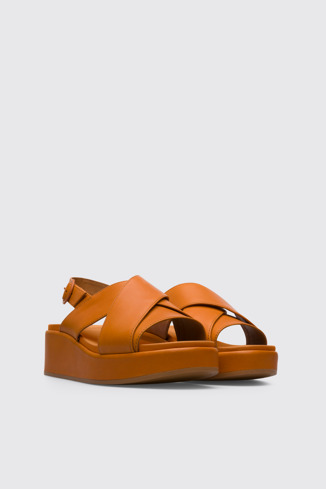 Front view of Misia Women’s dark orange x-strap sandal