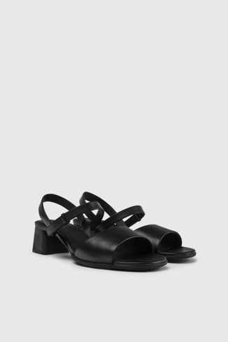 Front view of Katie Women’s black strappy sandal