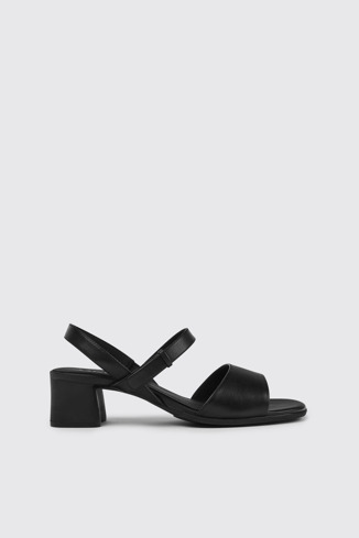 Side view of Katie Women’s black strappy sandal