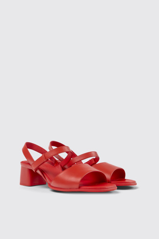 Front view of Katie Red sandal for women