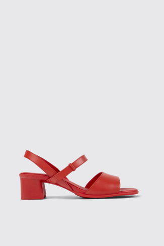 Side view of Katie Red sandal for women