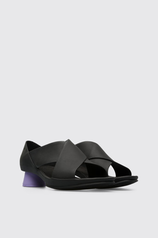 Alternative image of K201029-001 - Alright - Black women’s x-strap sandal.