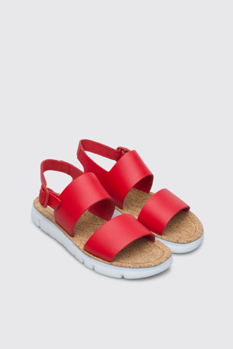 Front view of Oruga Red sandal for women