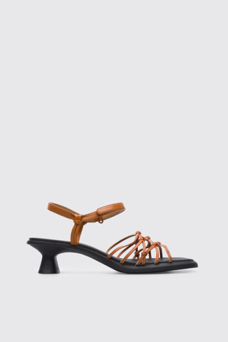 Side view of Dina Brown sandal for women