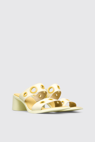 Front view of Meda Yellow sandal for women