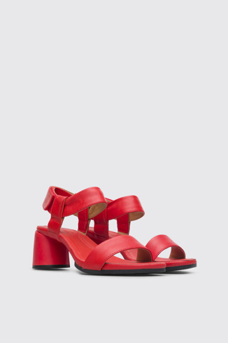 Front view of Upright Red sandal for women