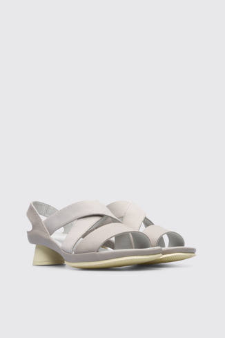 Front view of Alright Grey leather women’s sandal