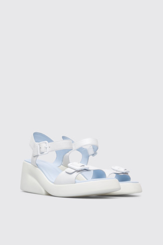 Front view of Kaah White sandal for women