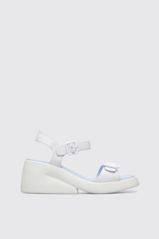 Side view of Kaah White sandal for women